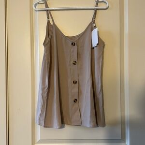 Cream color button up cami. Brand new with tags